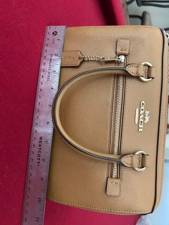Coach Tan Pebble Leather Satchel with Gold Hardware - Picture 3 of 7